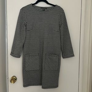 Black and white knee length dress